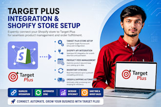 handle target plus integration, shopify store setup, and account management