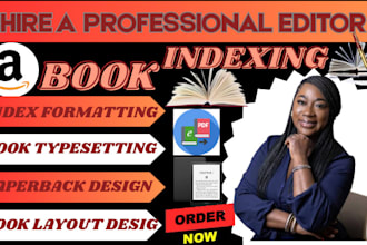 do book typesetting, book formatting, book layout, index for amazon and ebook