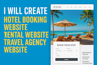 create hotel booking website, rental website, and travel agency website