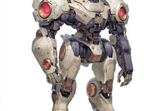 custom futuristic mecha robot character art