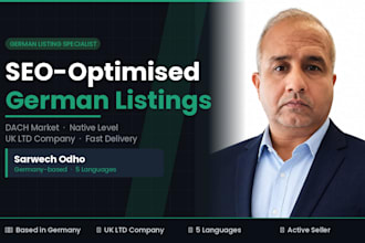 write SEO optimised amazon product listing in german