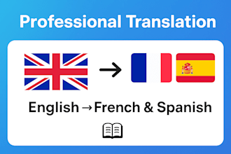 translate english to spanish and french