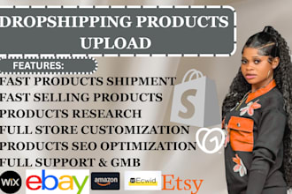 bulk upload and SEO optimize shopify amazon ebay wix and etsy product listing