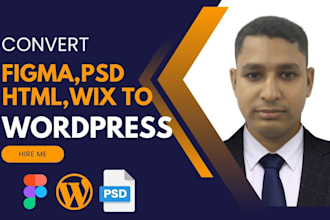 convert figma, xd, HTML, PSD, wix to wordpress elementor pro