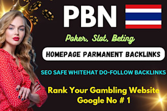 build seo backlinks thailand high dr homepage permanent thai