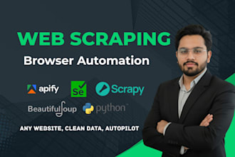 do web scraping, data mining, crawling, selenium automation