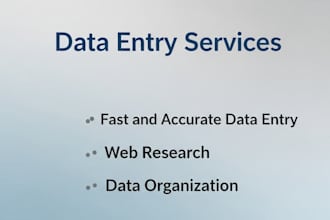 do fast and accurate data entry, copy paste, web research