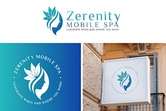 do modern cosmetics, beauty, massage, yoga, spa and esthetics logo design