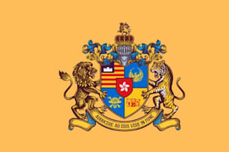 design drawn heraldic regal family crest coat of arms logo