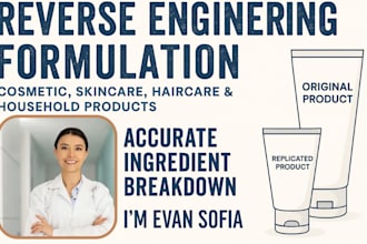 reverse engineer cosmetic, skincare, haircare, and household product formulas