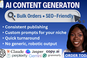 generate bulk ai content, blog posts, articles, and website content