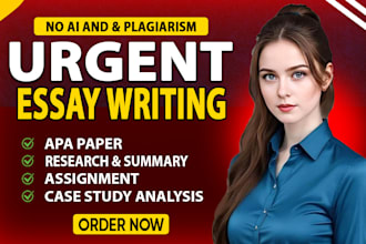do urgent essay writing, paper, summary, assignment and case analysis
