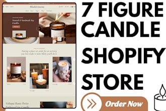 design a professional candle shopify store, scented candle website, candle store