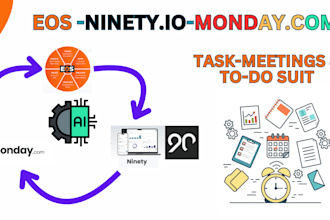 setup eos and ninetyio in monday com for tasking ids and todos suit