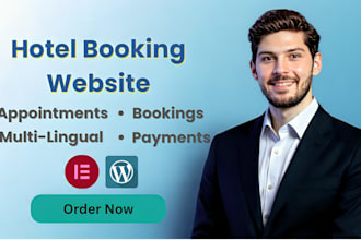 create a professional hotel or cleaning service website with  online booking