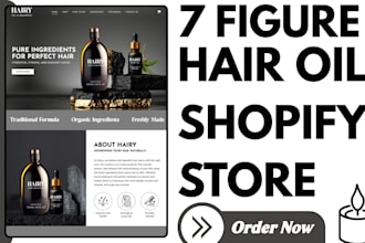 design professional hair oil shopify store, herbal hair oil website, hair care