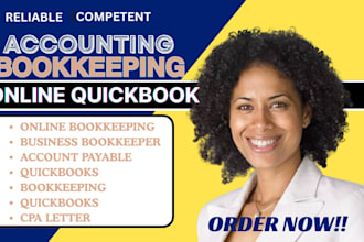 be your business bookkeeper, accountant, quickbooks online bookkeeping