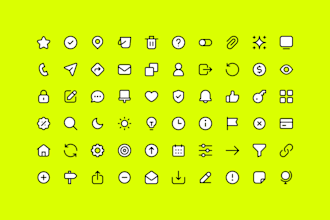 design clean line icons for UI and apps