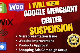 fix google merchant center suspension and misrepresentation