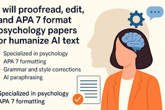 proofread and edit psychology topics, apa 7 or remove ai