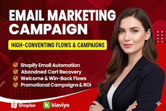 setup email marketing flows, campaigns and automation in klaviyo for shopify