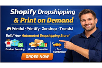 setup shopify dropshipping print on demand printful printify zendrop trendsi