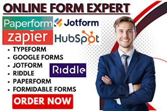 setup typeform google forms jotform riddle formidable paperform zapier hubspot