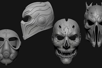 create custom fit 3d mask helmet props cosplay halloween 3d model for printing