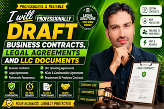 professionally draft business contracts, legal agreements and llc documents