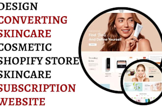 skincare shopify store cosmetic website skincare subscription website