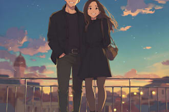 draw couple portrait illustration from photo