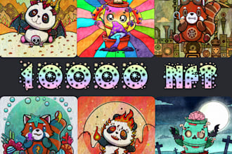 design high quality nft cartoons ur collection with metadata