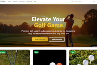 design golf shopify store golf accessories golf apparel golf store golf website