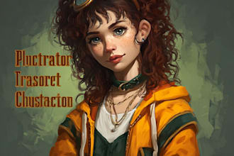draw semi realistic character, portrait, illustration