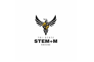 design mascot stem school raven smart fierce futuristic logo
