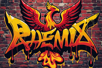 design a hand lettering graffiti signature logo