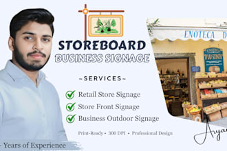 design eye catching storefront signage or shop sign board