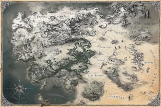 create a high quality detailed fantasy map for dnd and fiction