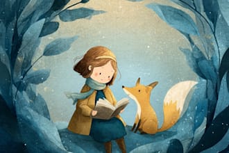 draw digital watercolor children book illustration