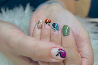 create custom fall and halloween presson nail designs