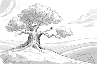 do a highly detailed graphic line art and sketch