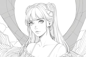 design digital sketch and line art illustration
