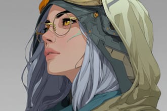 do a sci fi character illustration oc fantasy character art