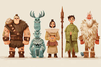 characters desing prehispnic and mythology