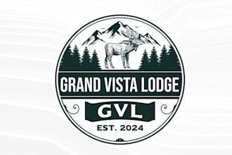 design beautiful mountain resort vacation home logo