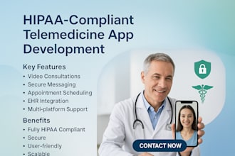 develop hipaa compliant telemedicine, telehealth, medical and healthcare apps