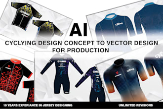 design an ai cycling jersey  concept to vector