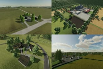 build custom farming simulator fs22 fs25 maps with field building roads