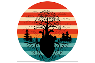 design outstanding clean heart tree logo with express delivery