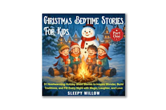 make a christmas bedtime stories kids book cover design